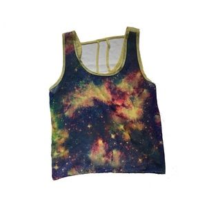 Love J Sheer Galaxy Print Sleeveless Top